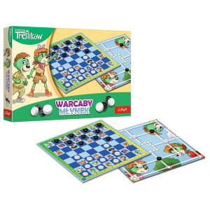 Trefl gra Warcaby Młynek Rodzina Treflików 02658, zabawki Nino Bochnia, pomysł na prezent dla 5 latka, gra warcaby dla dzieci