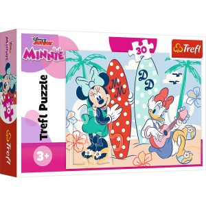 Trefl puzzle 30 el Myszka Minnie Kolorowa Minnie 18302, zabawki Nino Bochnia, pomysł na prezent dla 43 latki, puzzle z Myszką Minnie