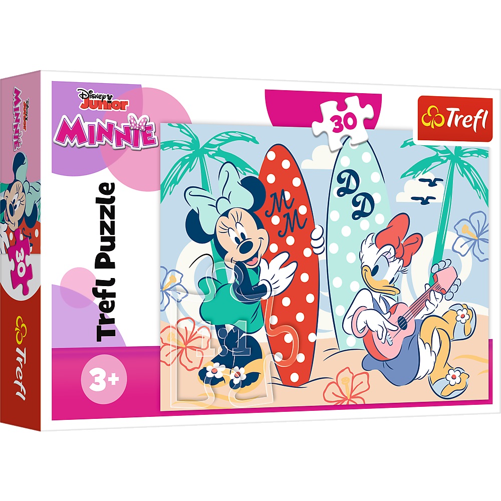 Trefl puzzle 30 el Myszka Minnie Kolorowa Minnie 18302, zabawki Nino Bochnia, pomysł na prezent dla 43 latki, puzzle z Myszką Minnie