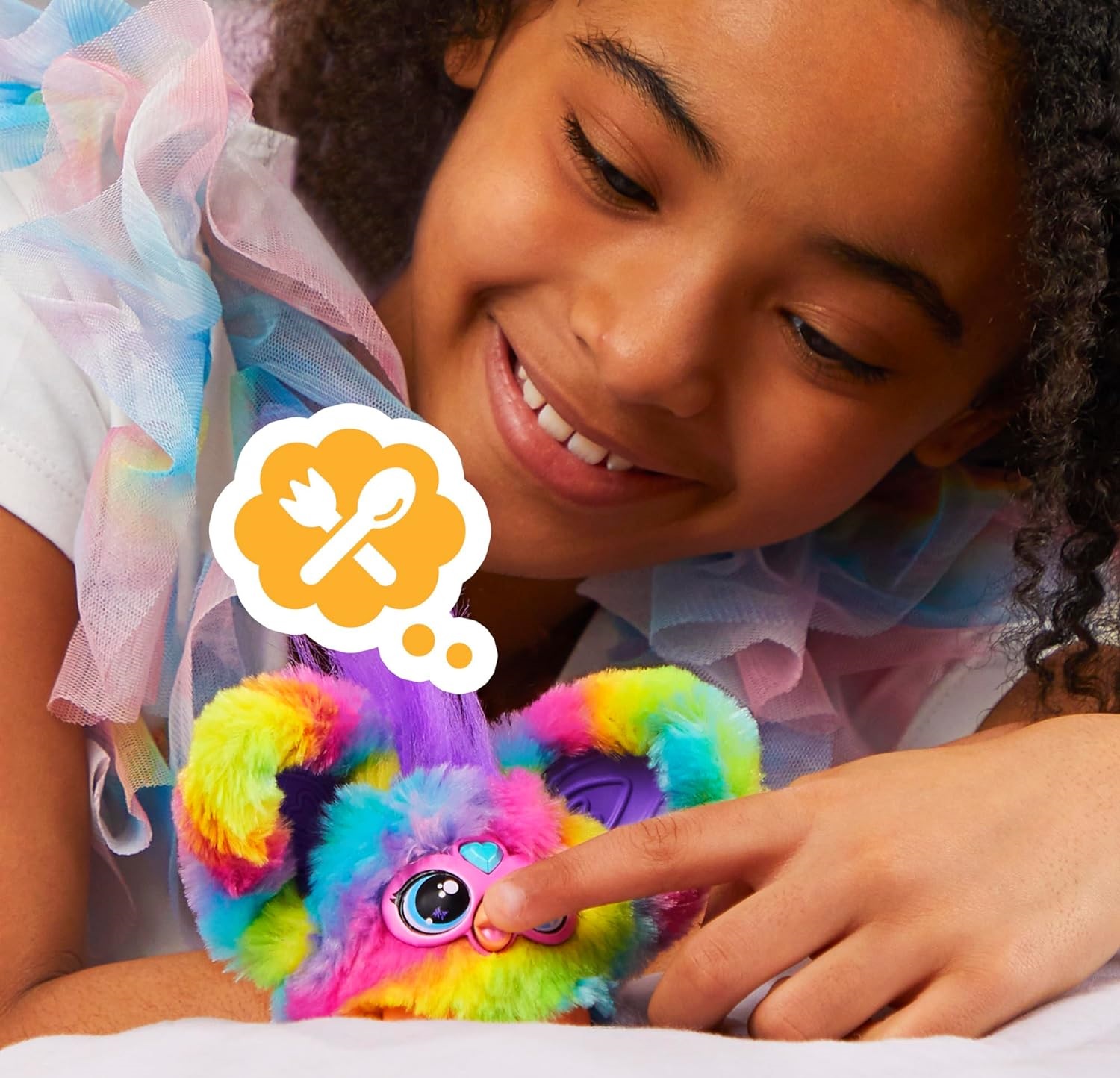 Hasbro Furby Furblets Furbiś interaktywna maskotka, zabawki Nino Bochnia, pomysł na prezent dla 6 latki, pluszowa maskotka interaktywna, kolorowy furby