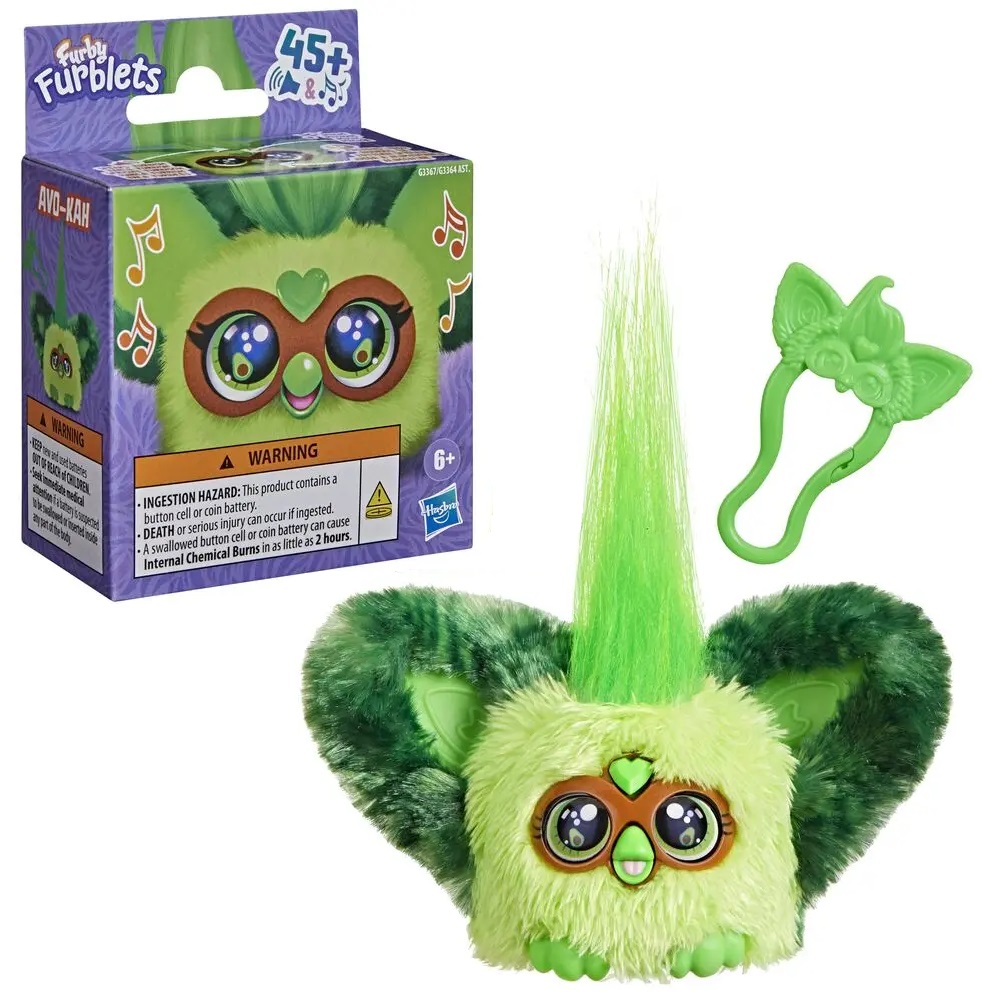 Hasbro Furby Furblets Furbiś interaktywna maskotka Avo-Kah, zabawki Nino Bochnia, pomysł na prezent dla 6 latki, pluszowa maskotka interaktywna, kolorowy furby