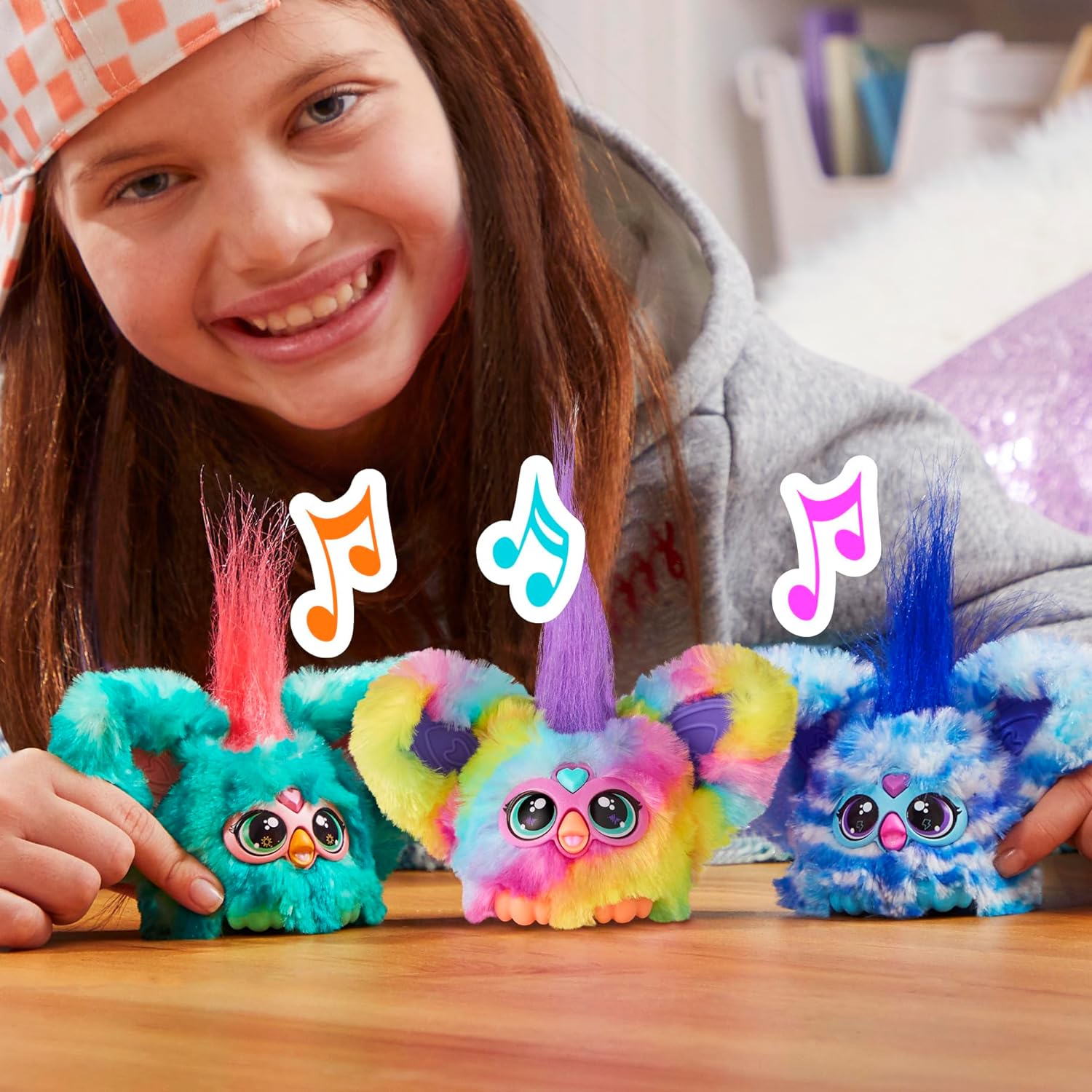 Hasbro Furby Furblets Furbiś interaktywna maskotka, zabawki Nino Bochnia, pomysł na prezent dla 6 latki, pluszowa maskotka interaktywna, kolorowy furby