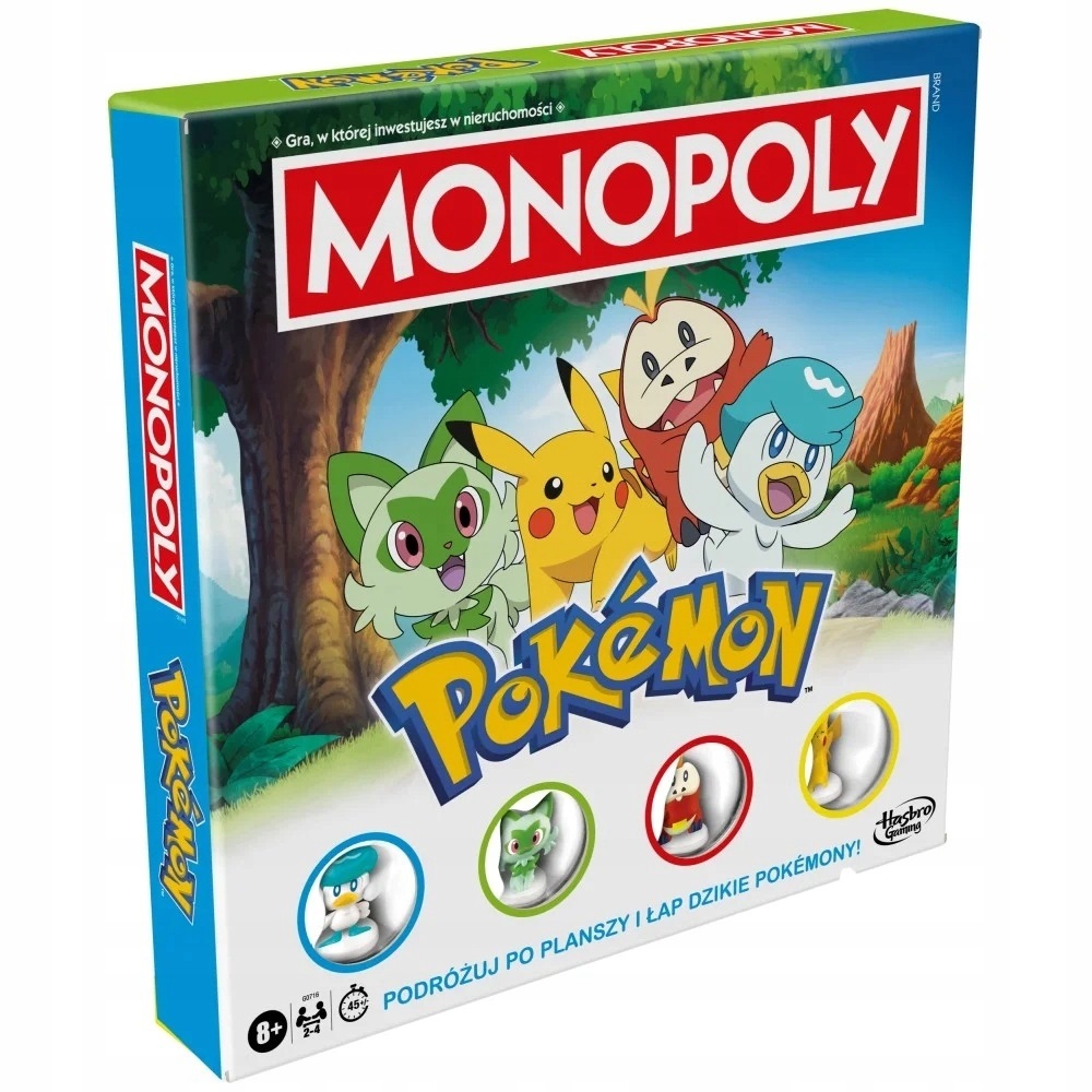 Hasbro Gra Monopoly Pokemon gra strategiczna, zabawki Nino Bochnia, gra strategiczna w pokemony, monopoly Pokemon