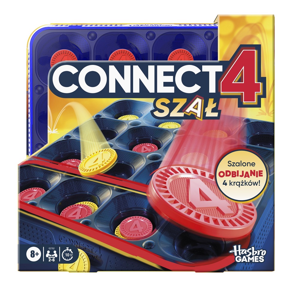 Hasbro Gra zręcznościowa Connect 4 szał G2782, zabawki Nino Bochnia, pomysł na prezent dla 7 latka, gra zręcznościowa dla dzieci