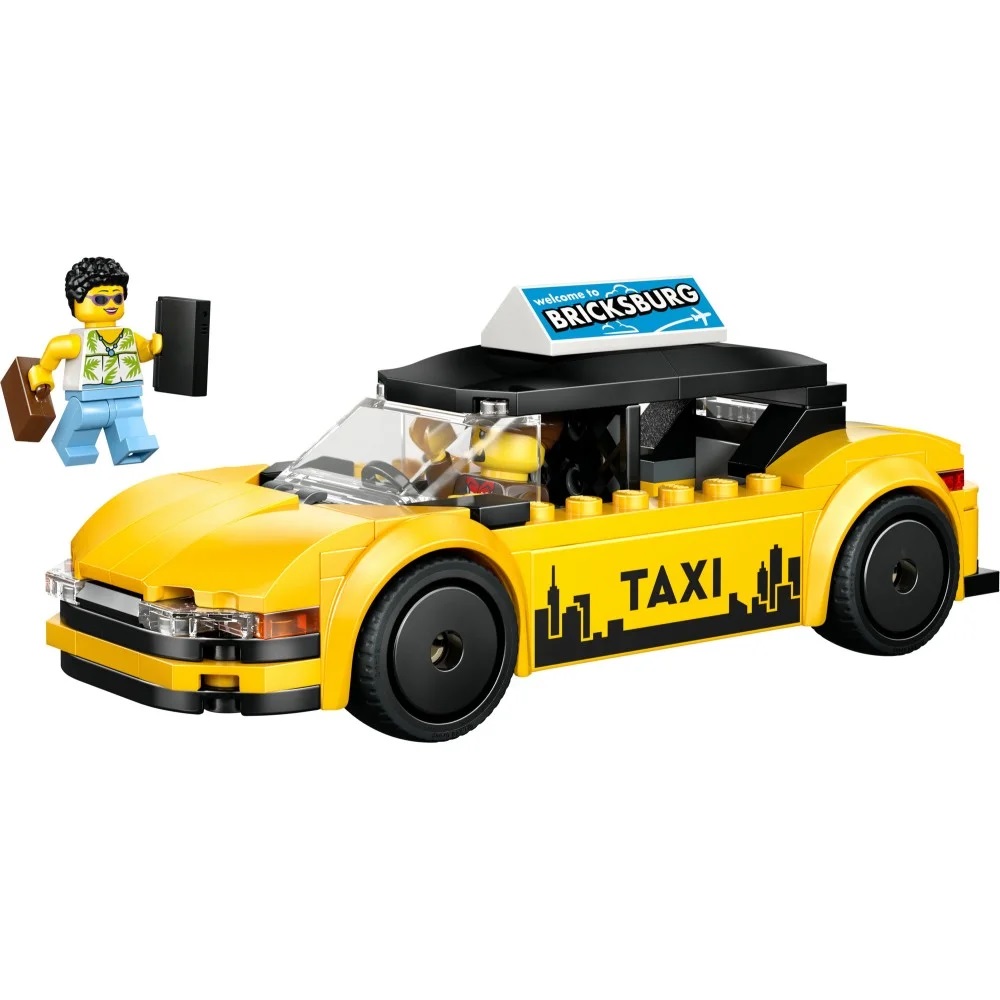 Klocki Lego City 60487 Żółta taksówka, zabawki Nino Bochnia, pomysł na prezent dla 5 latka, lego city klocki lego 60487
