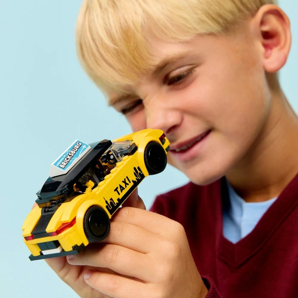 Klocki Lego City 60487 Żółta taksówka, zabawki Nino Bochnia, pomysł na prezent dla 5 latka, lego city klocki lego 60487