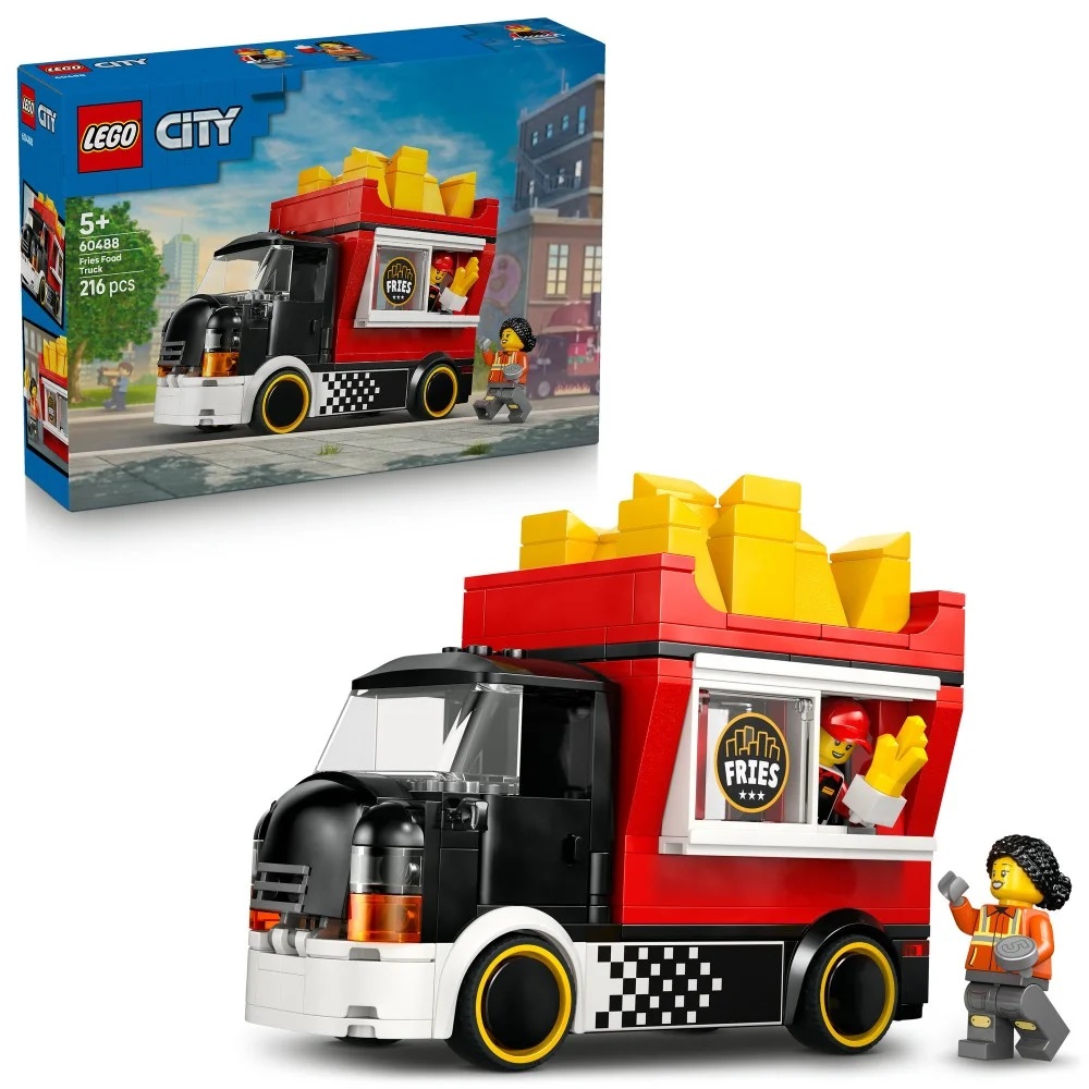 Klocki Lego City 60488 Food truck z frytkami, zabawki Nino Bochnia, pomysł na prezent dla 5 latka, lego city 60488, lego 60488