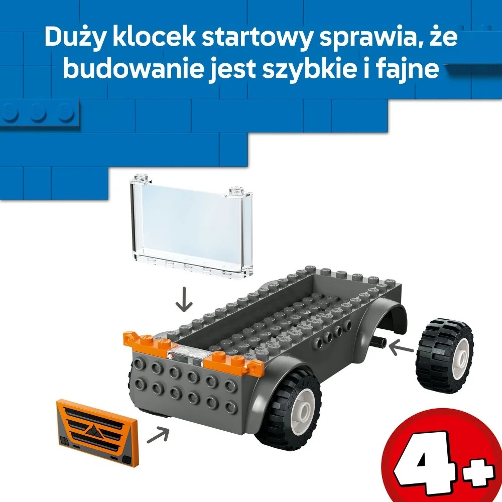 Klocki Lego City 60491 Laweta dla motocykli, zabawki Nino Bochnia, pomysł na prezent dla 4 latka, klocki lego do budowania dla mniejszych dzieci, lego 60491