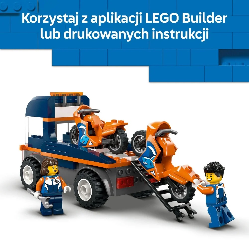 Klocki Lego City 60491 Laweta dla motocykli, zabawki Nino Bochnia, pomysł na prezent dla 4 latka, klocki lego do budowania dla mniejszych dzieci, lego 60491