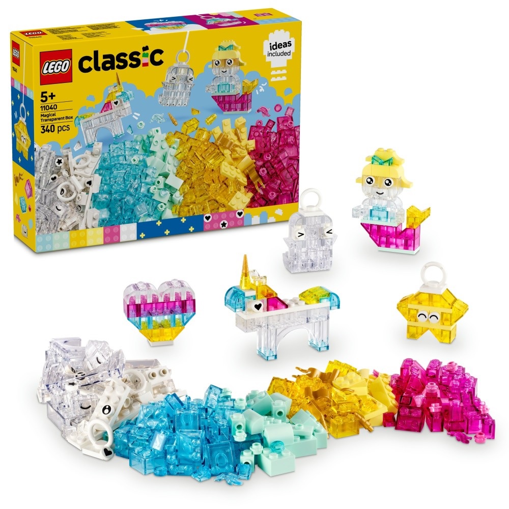Klocki Lego Classic 11040 Magiczny zestaw z przezroczystymi klockami, zabawki Nino Bochnia, pomysł na prezent dla 5 latka, lego Classic, klocki lego 11040, uniwersalne klocki lego do budowania