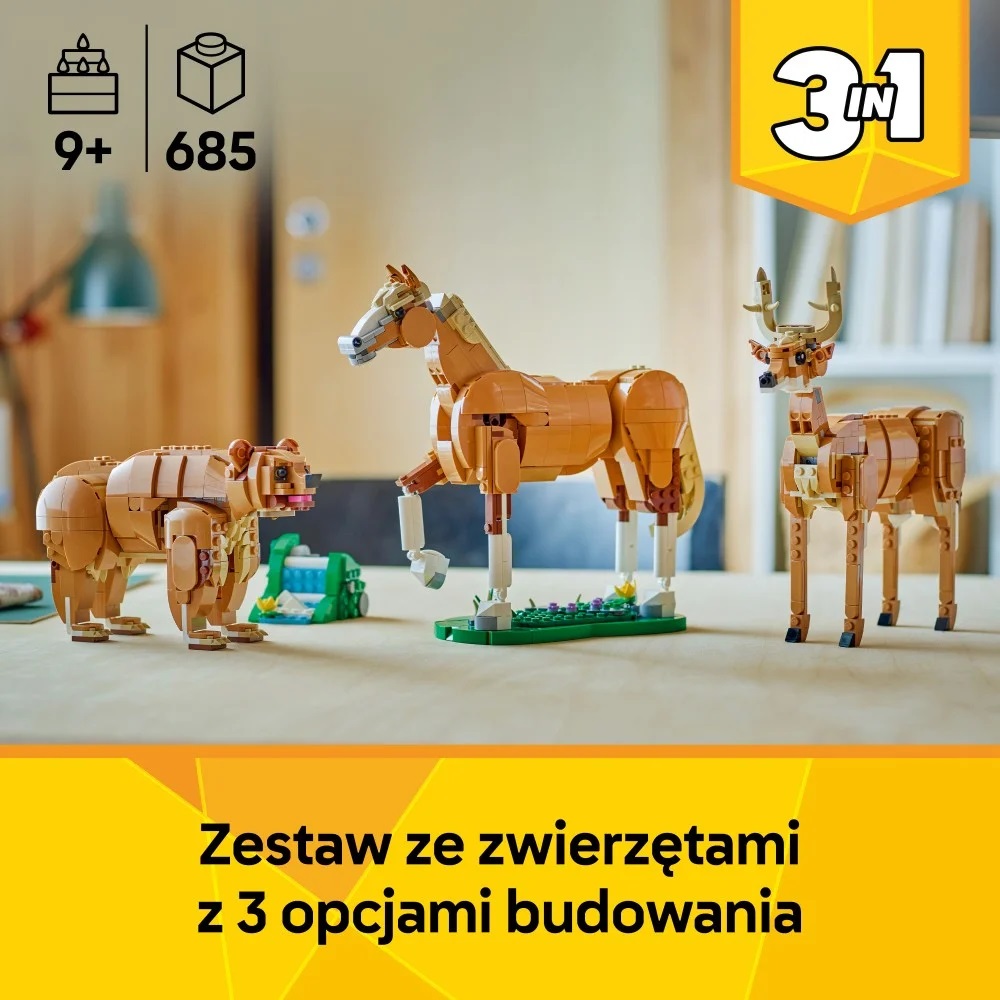 Klocki Lego Creator 31166 Piękny koń, zabawki Nino Bochnia, pomysł na prezent dla 9 latki, lego creator 3w1, lego koń