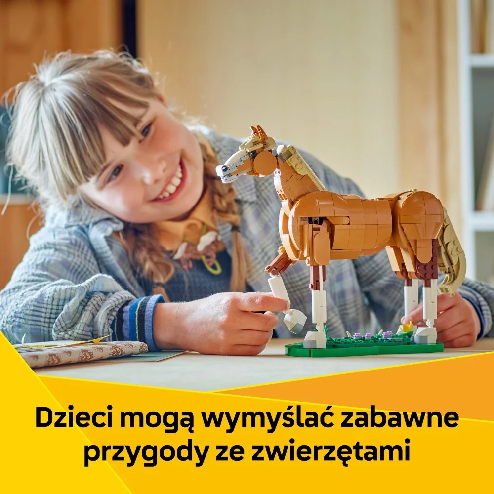 Klocki Lego Creator 31166 Piękny koń, zabawki Nino Bochnia, pomysł na prezent dla 9 latki, lego creator 3w1, lego koń