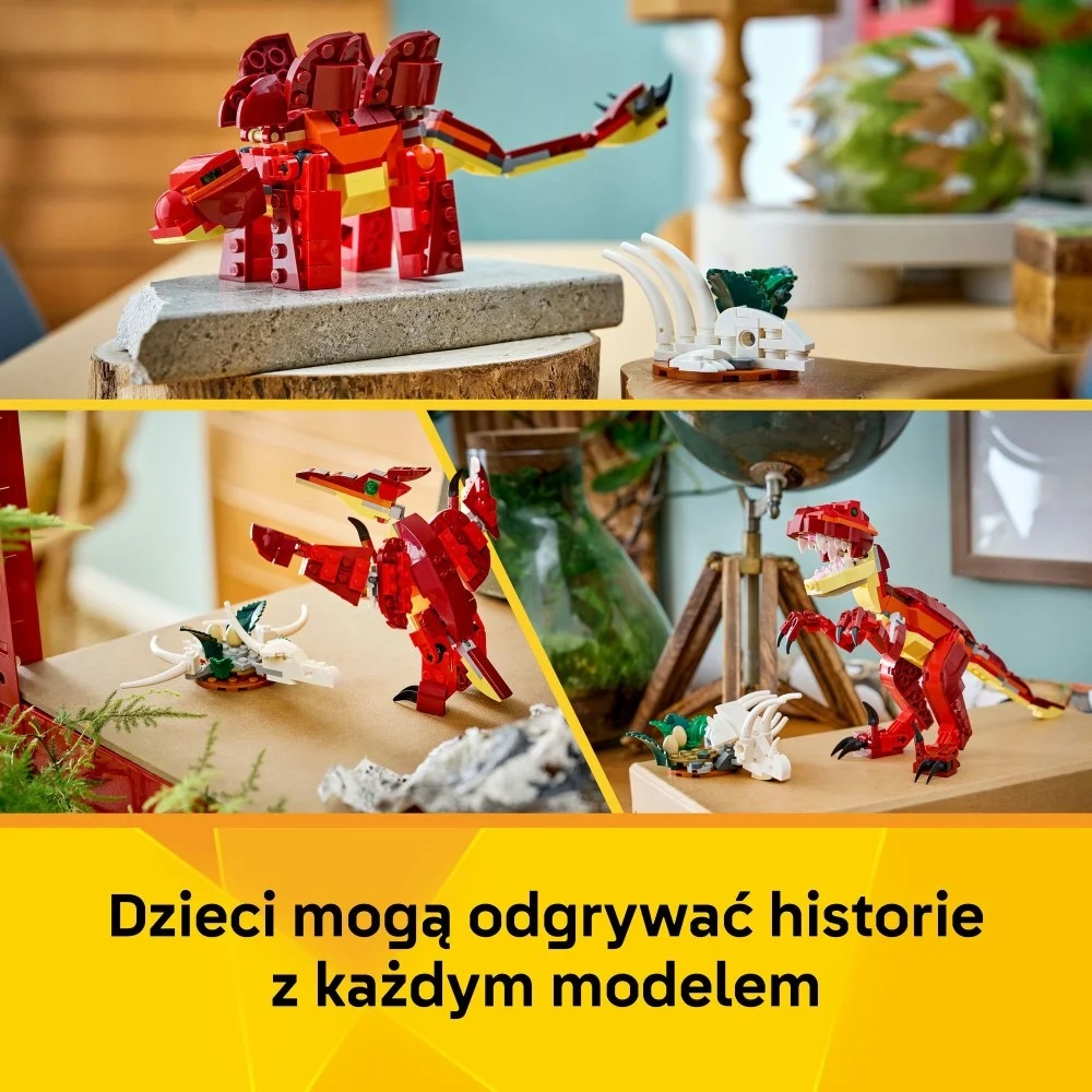 Klocki Lego Creator 31379 Groźny dinozaur, zabawki Nino Bochnia, pomysł na prezent dla 8 latka, lego z dinozaurami, lego 3w1 dinozaur