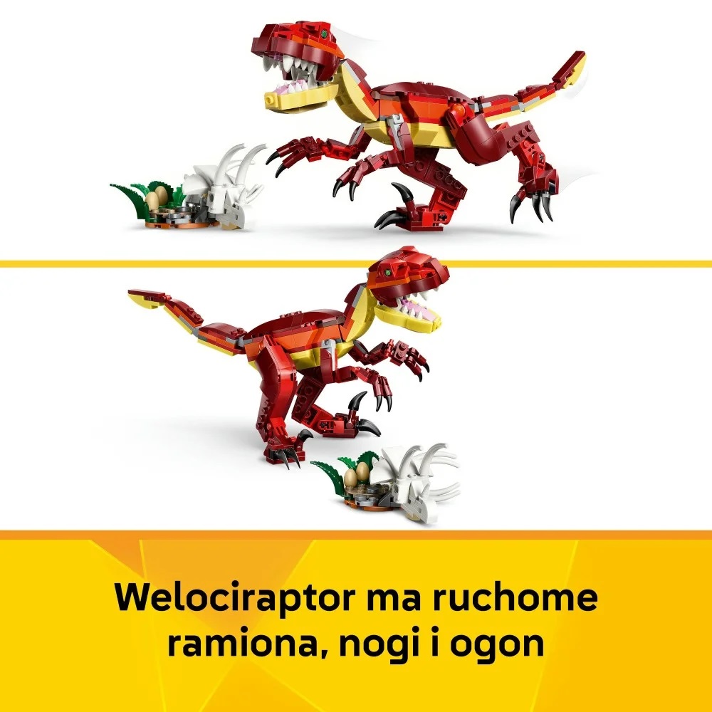 Klocki Lego Creator 31379 Groźny dinozaur, zabawki Nino Bochnia, pomysł na prezent dla 8 latka, lego z dinozaurami, lego 3w1 dinozaur