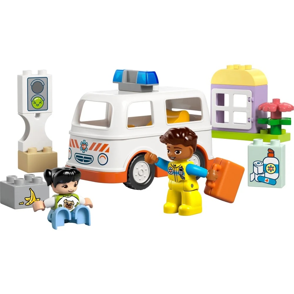 Klocki Lego Duplo 10447 Karetka z kierowcą, zabawki Nino Bochnia, pomysł na prezent dla 2 latka, pierwsze klocki lego duplo, lego dla maluszka