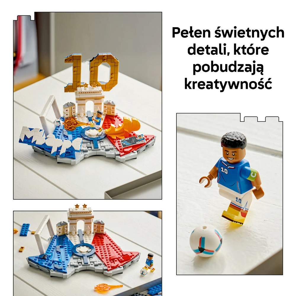 Klocki Lego Editions 43013 Kylian Mbappe piłkarskie momenty, zabawki Nino Bochnia, pomysł na prezent dla 10 latka, pomysł na prezent dla fana sportu