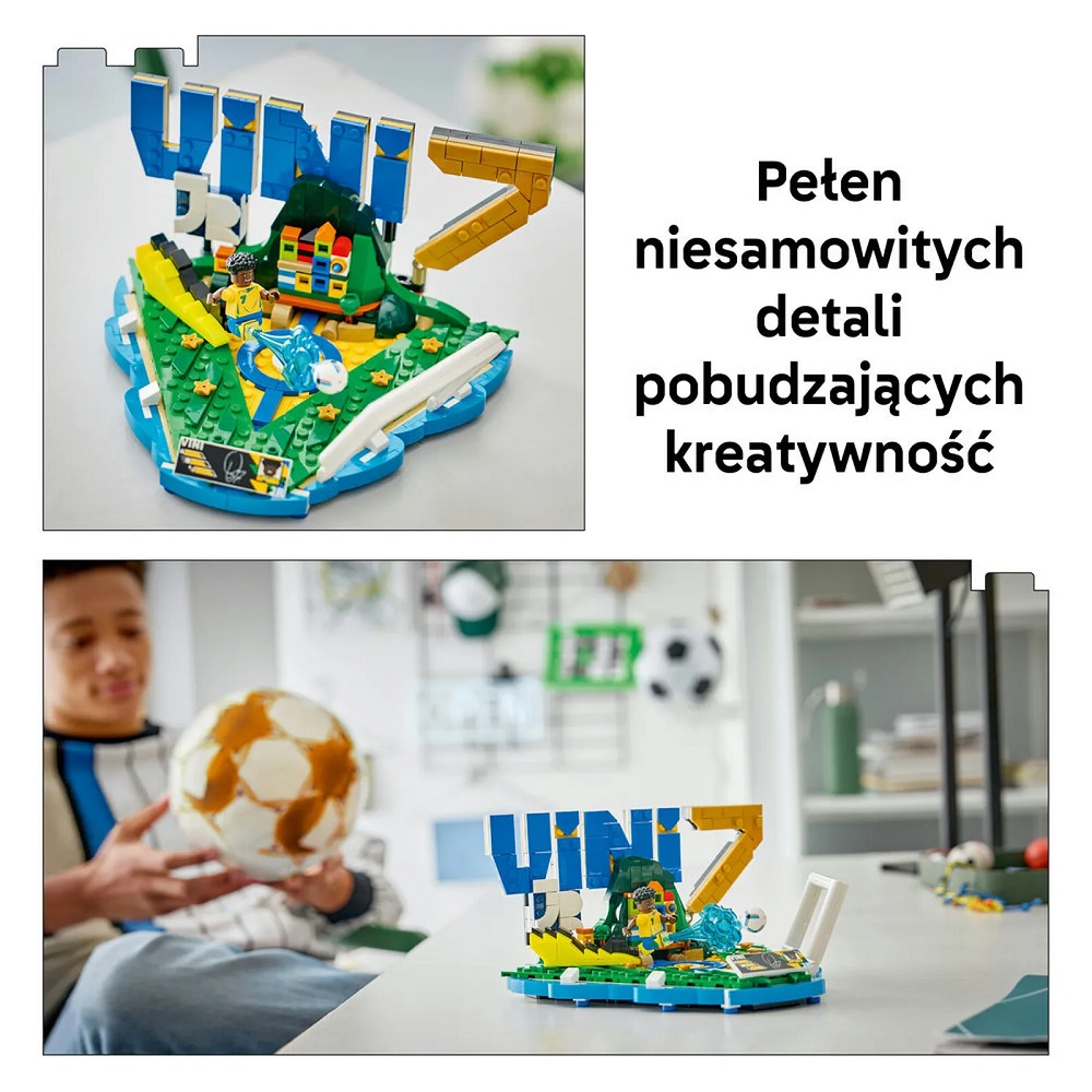 Klocki Lego Editions 43027 Vini Jr piłkarskie momenty, zabawki Nino Bochnia, pomysł na prezent dla małego sportowca, pomysł na prezent dla fana piłki nożnej