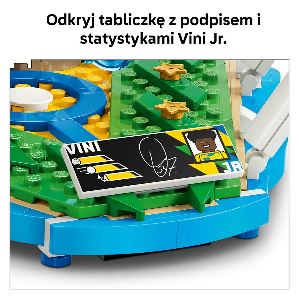 Klocki Lego Editions 43027 Vini Jr piłkarskie momenty, zabawki Nino Bochnia, pomysł na prezent dla małego sportowca, pomysł na prezent dla fana piłki nożnej