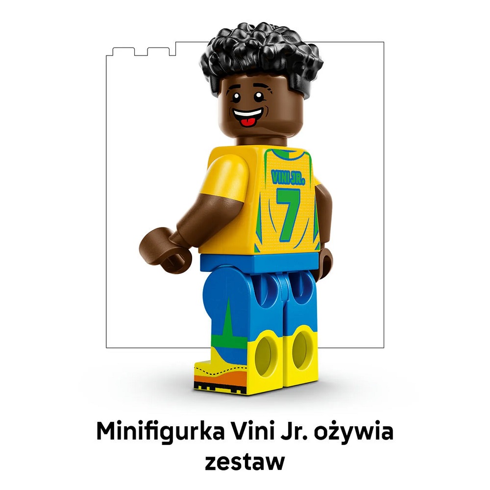 Klocki Lego Editions 43027 Vini Jr piłkarskie momenty, zabawki Nino Bochnia, pomysł na prezent dla małego sportowca, pomysł na prezent dla fana piłki nożnej