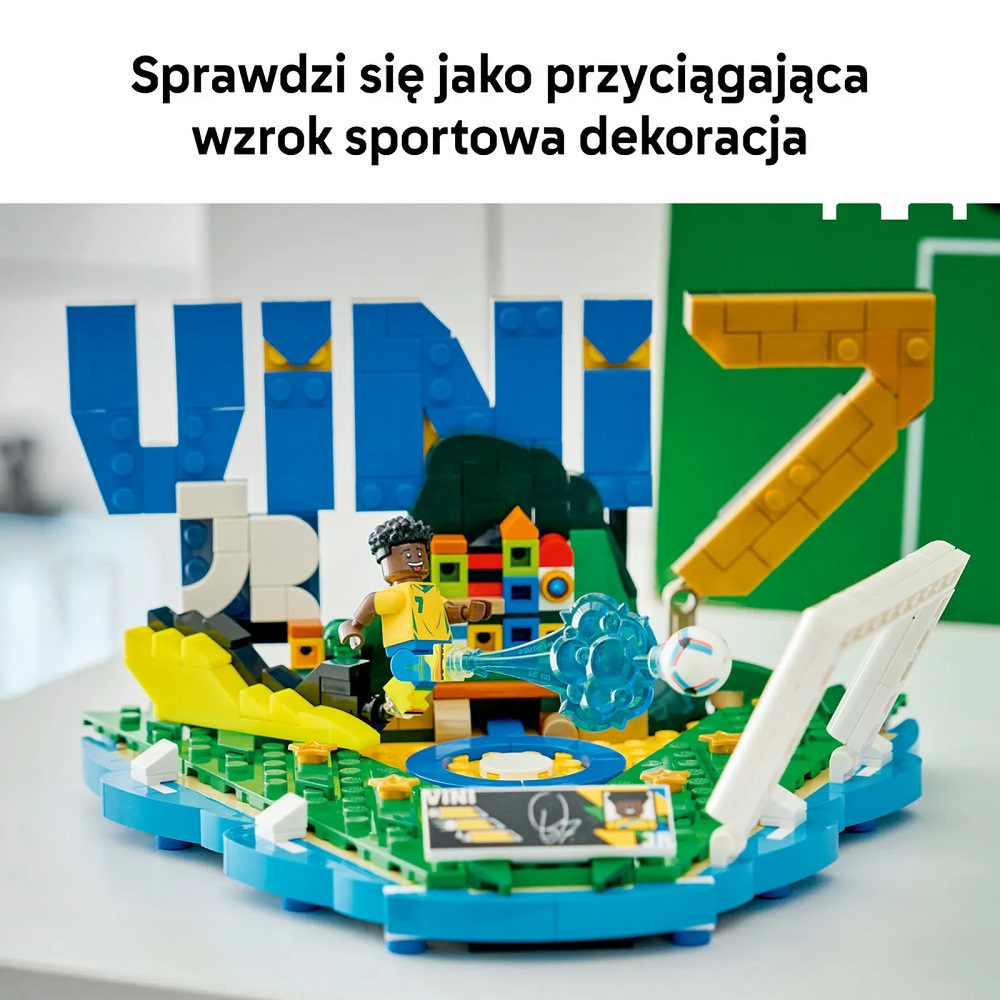 Klocki Lego Editions 43027 Vini Jr piłkarskie momenty, zabawki Nino Bochnia, pomysł na prezent dla małego sportowca, pomysł na prezent dla fana piłki nożnej
