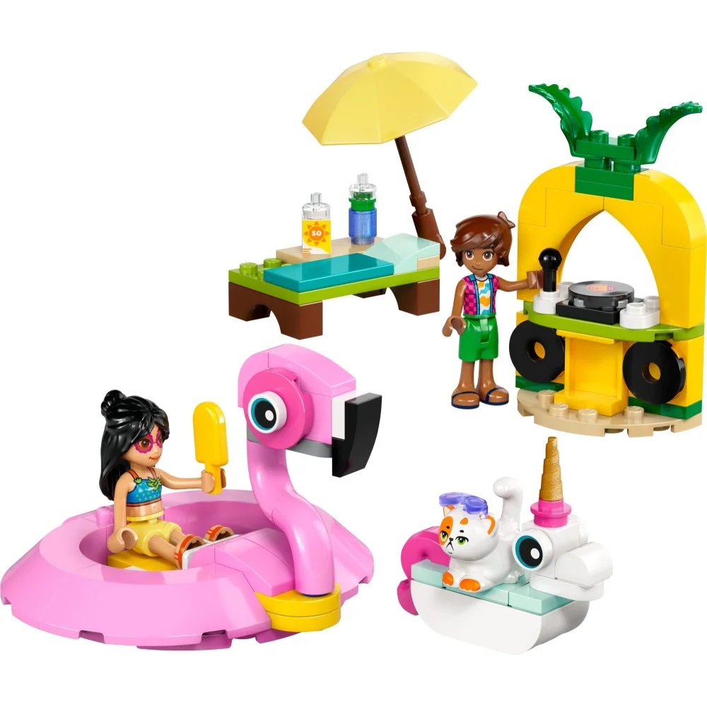 Klocki Lego Friends 42658 Impreza na basenie z jednorożcem i flamingiem, zabawki Nino Bochnia, pomysł na prezent dla 5 latki, lego 42658