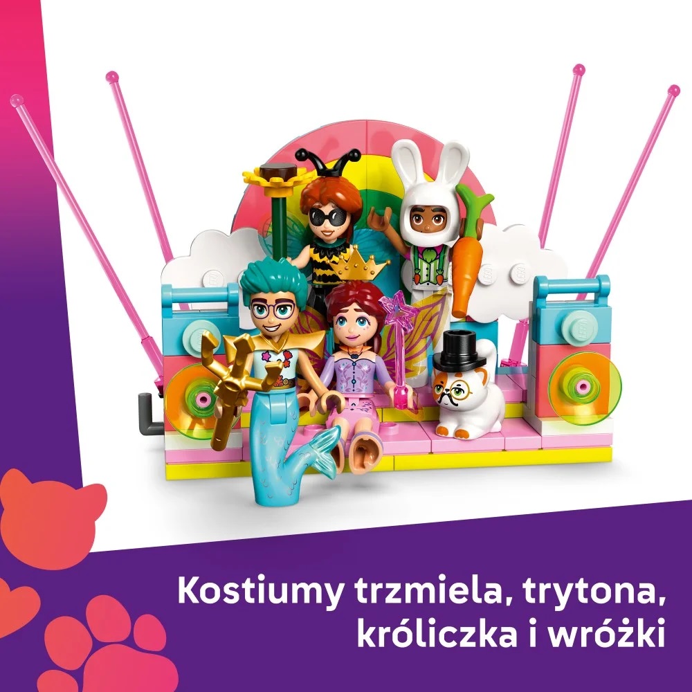 Klocki Lego Friends 42661 Bal przebierańców z jednorożcem i wróżką, zabawki Nino Bochnia, pomysł na prezent dla 6 latki, lego Friends 42661