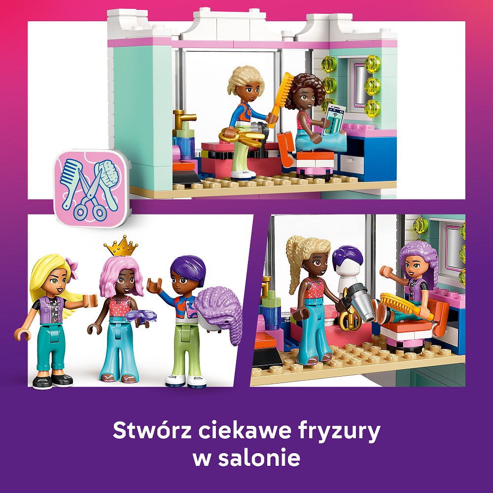 Klocki Lego Friends 42662 Salon fryzjerski i sklep z ozdobami, zabawki Nino Bochnia, pomysł na prezent dla 7 latki, lego friends, lego 42662