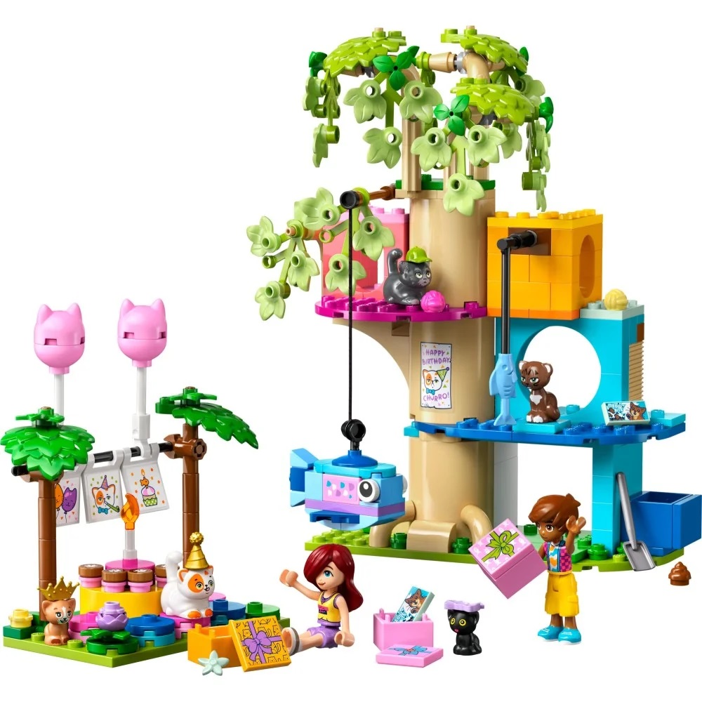 Klocki Lego Friends 42666 Kocie przyjęcie urodzinowe i domek na drzewie, zabawki Nino Bochnia, pomysł na prezent dla 6 latki, lego Friends 42666