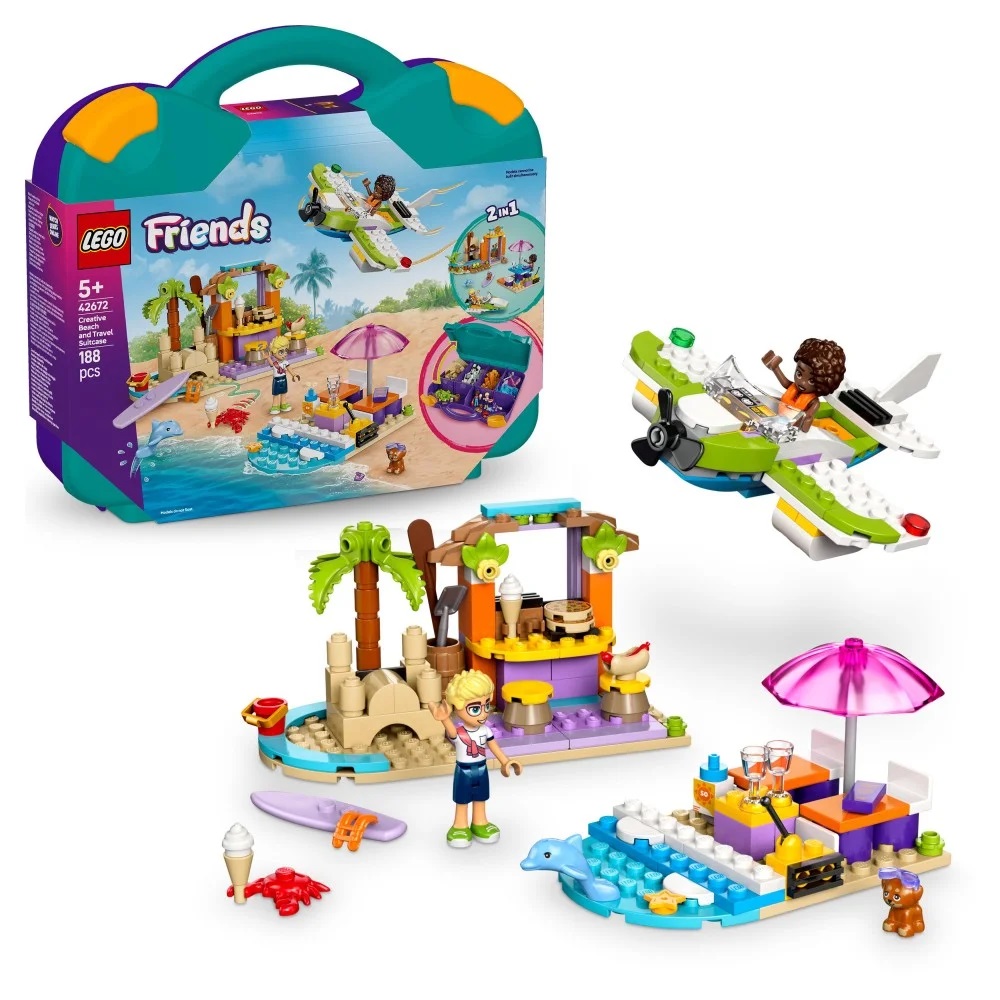 Klocki Lego Friends 42672 Kreatywna walizka plażowa, zabawki nino bochnia, pomysł na prezent dla 5 latki, lego friends, lego 42672