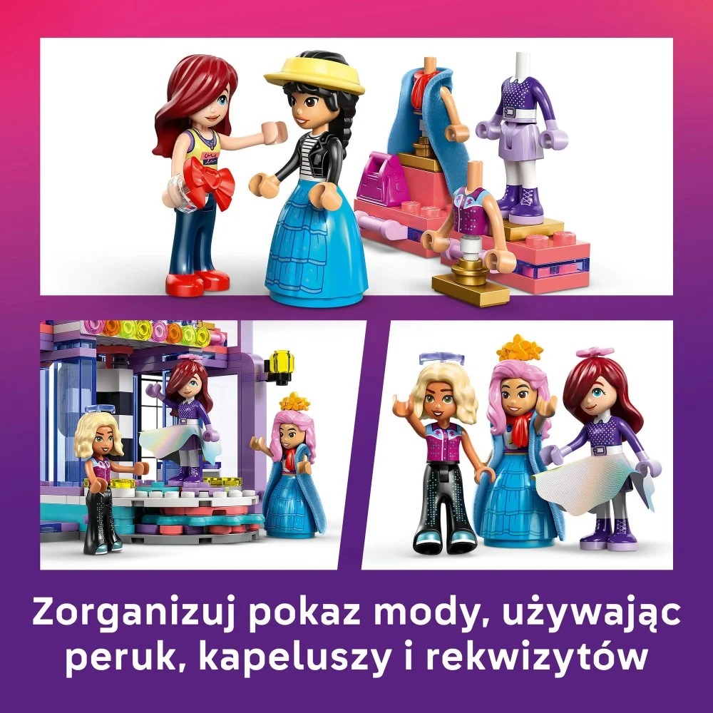 Klocki Lego Friends 42685 Pokaz mody w mieście Heartlake, zabawki Nino Bochnia, pomysł na prezent dla 7 latki, lego Friends, lego 42685
