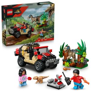 Klocki Lego Jurassic World 76972 Ucieczka terenówką przed raptorem, zabawki Nino Bochnia, pomysł na prezent dla 6 latka, dinozaury Jurassic World z lego