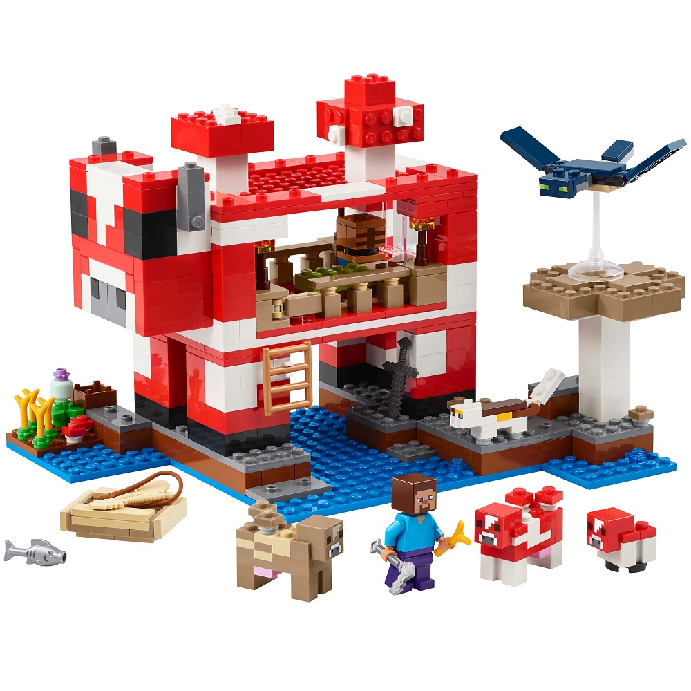 Klocki Lego Minecraft 21270 Dom grzybowej krowy, zabawki Nino Bochnia, pomysł na prezent dla 8 latka, lego minecraft