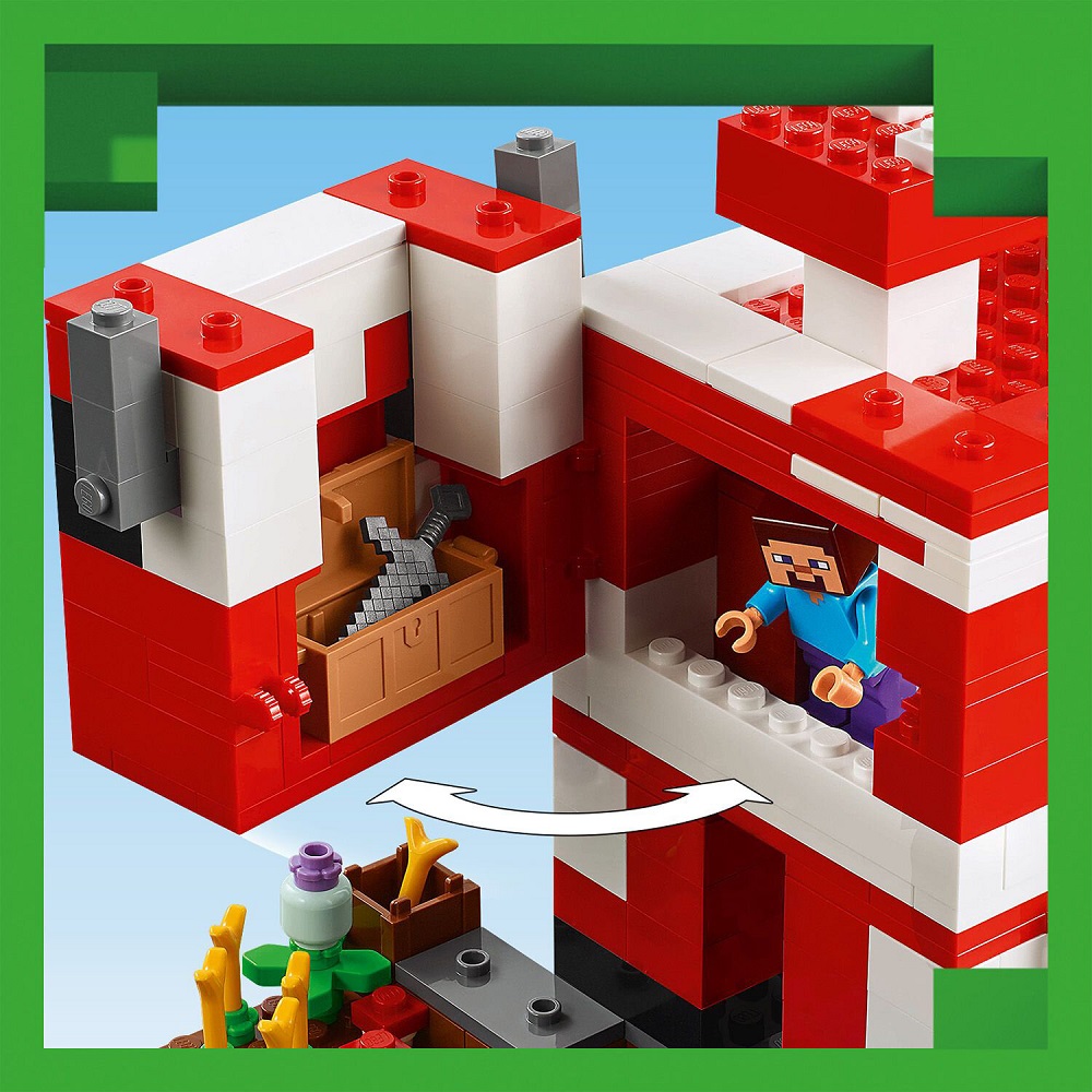 Klocki Lego Minecraft 21270 Dom grzybowej krowy, zabawki Nino Bochnia, pomysł na prezent dla 8 latka, lego minecraft