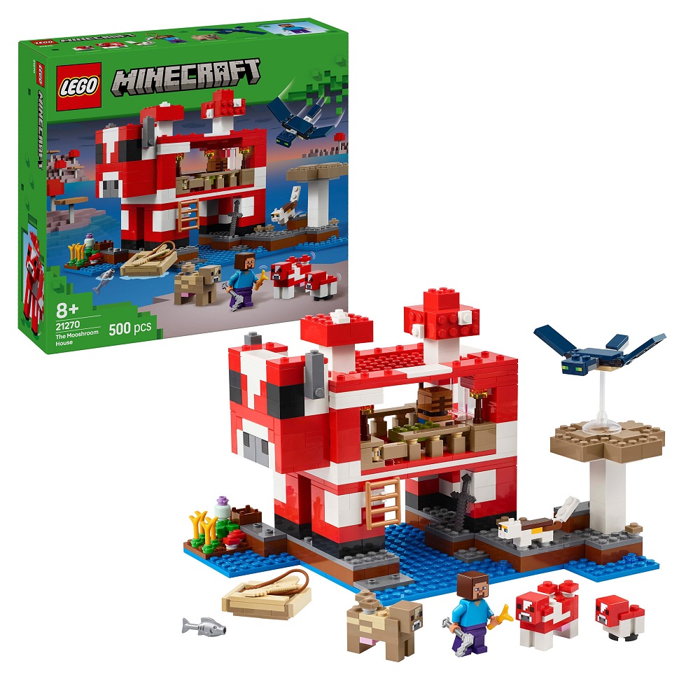 Klocki Lego Minecraft 21270 Dom grzybowej krowy, zabawki Nino Bochnia, pomysł na prezent dla 8 latka, lego minecraft