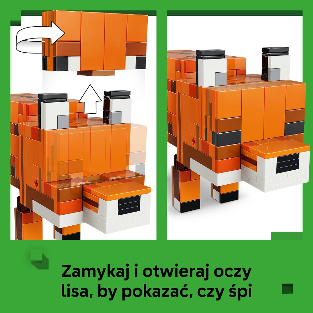 Klocki Lego Minecraft 21588 Lis, zabawki Nino Bochnia, pomysł na prezent dla 6 latka, lego minesraft lis lego 21588