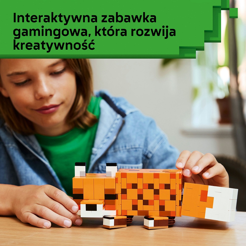 Klocki Lego Minecraft 21588 Lis, zabawki Nino Bochnia, pomysł na prezent dla 6 latka, lego minesraft lis lego 21588