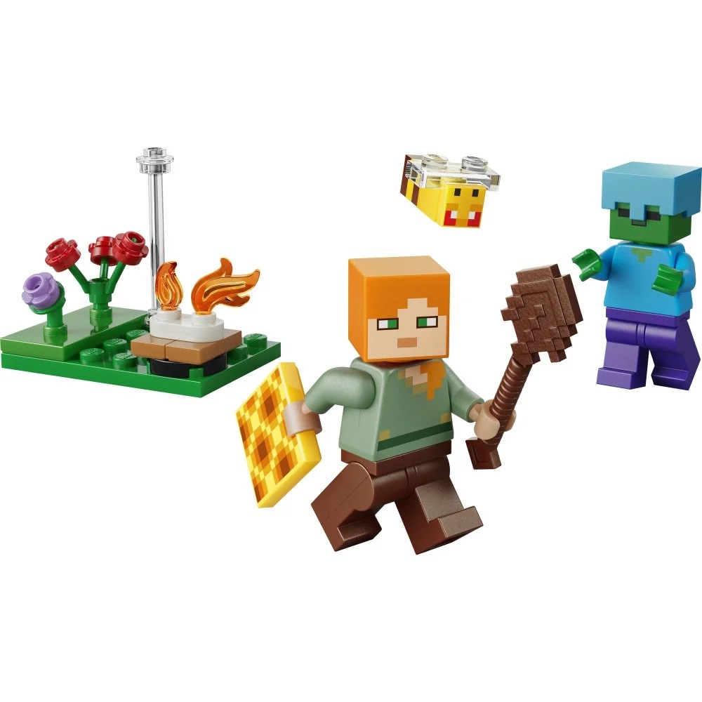 Klocki Lego Minecraft 30732 Potyczka Alex przy ognisku, zabawki Nino bochnia, drobny upominek z klocków lego, lego minecraft dla chłopca