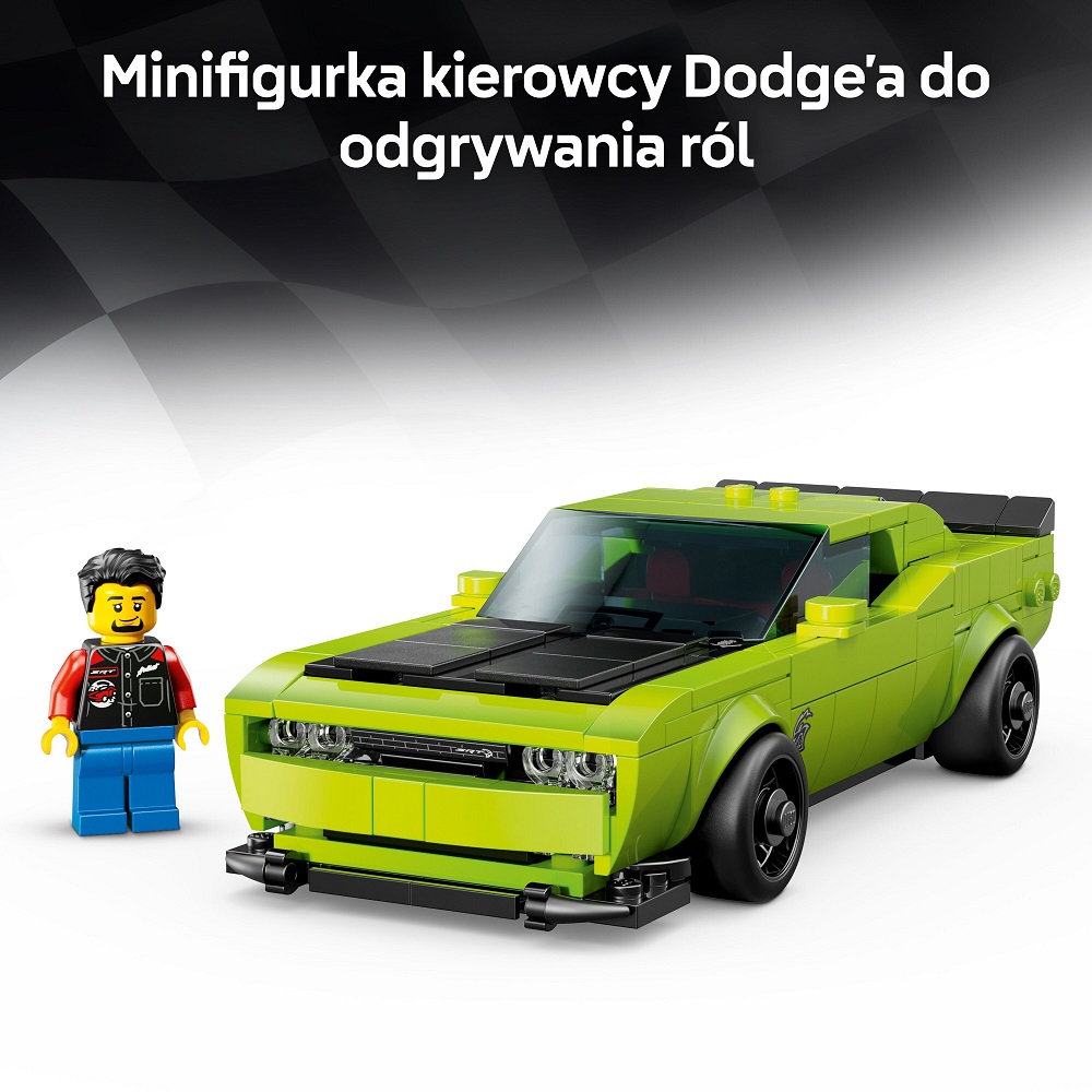 Klocki Lego Speed Champions 77237 Samochód sportowy Dodge Challenger SRT Hellcat, zabawki nino Bochnia, pomysł na prezent dla 9 latka, klocki lego Speed Samochód , lego 77237