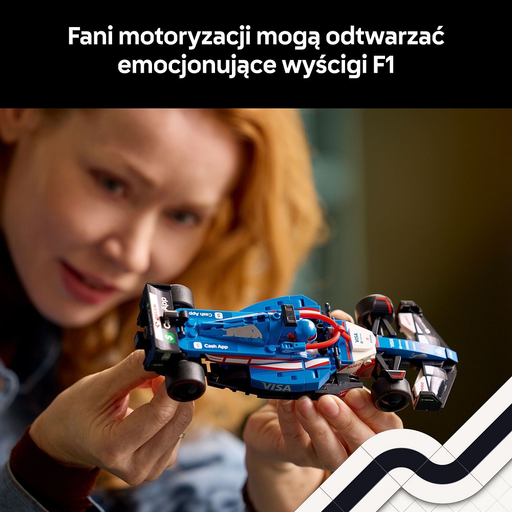 Klocki Lego Speed Champions 77246 Bolid F1 Visa Cash App RB VCARB 01, Zabawki Nino Bochnia, pomysł na prezent dla 18 latka, lego bolidy formuły, klocki lego samochód formuły 1