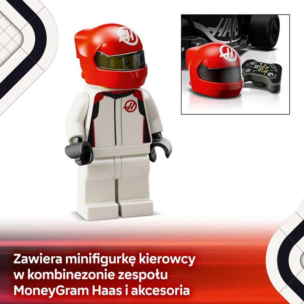 Klocki Lego Speed Champions 77250 Bolid F1 MoneyGram Haas Team VF 24, zabawki Nino Bochnia, pomysł na prezent dla 10 latka, lego bolidy, lego formuła