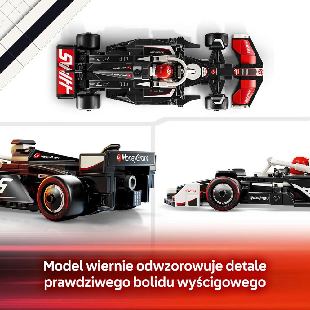 Klocki Lego Speed Champions 77250 Bolid F1 MoneyGram Haas Team VF 24, zabawki Nino Bochnia, pomysł na prezent dla 10 latka, lego bolidy, lego formuła