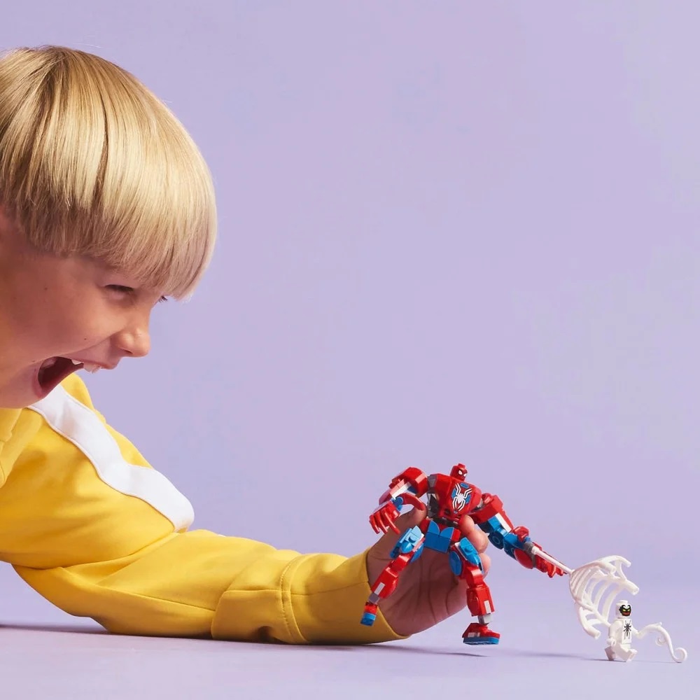 Klocki Lego Spiderman 76308 Mech Spider-mana kontra Anti Venom, zabawki Nino Bochnia, pomysł na prezent dla 6 latka, lego spiderman