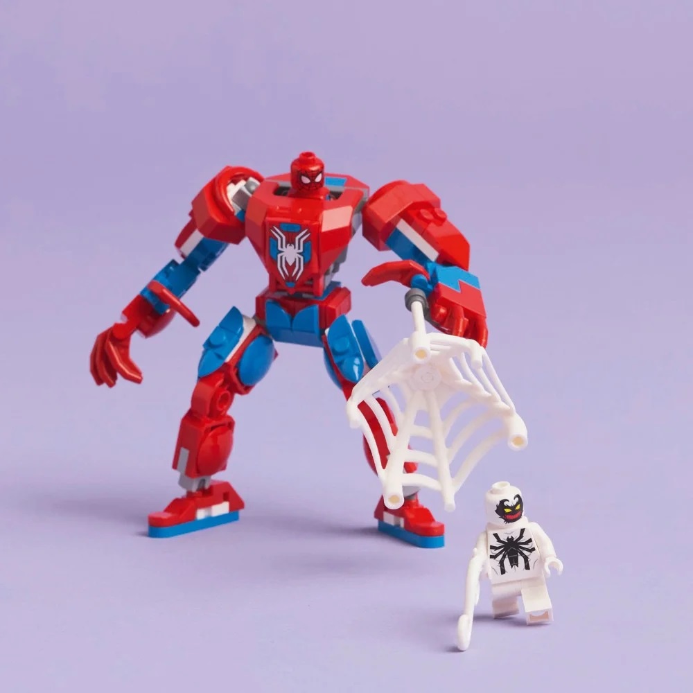 Klocki Lego Spiderman 76308 Mech Spider-mana kontra Anti Venom, zabawki Nino Bochnia, pomysł na prezent dla 6 latka, lego spiderman