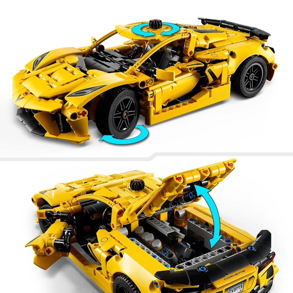 Klocki Lego Technic 42205 Chevrolet Corvette Stingray, zabawki Nino Bochnia, pomysł na prezent dla 9 latka, lego technic 42205, lego samochody