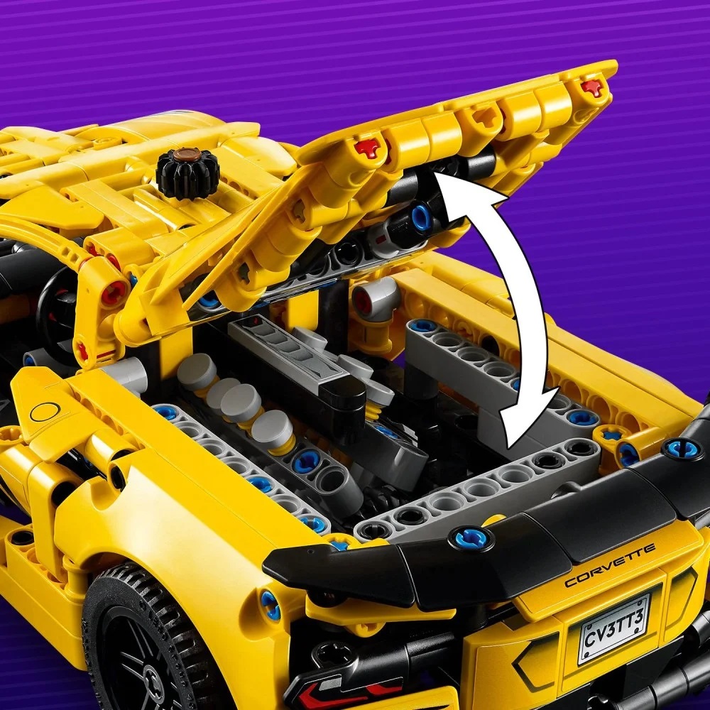 Klocki Lego Technic 42205 Chevrolet Corvette Stingray, zabawki Nino Bochnia, pomysł na prezent dla 9 latka, lego technic 42205, lego samochody