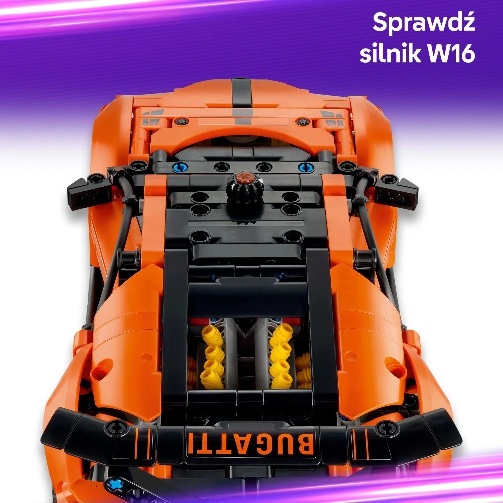 Klocki Lego Technic 42222 Hipersamochód Bugatti Chiron Pur Sport, zabawki Nino Bochnia, pomysł na prezent dla 9 latka, lego samochód, lego bugatti 42222