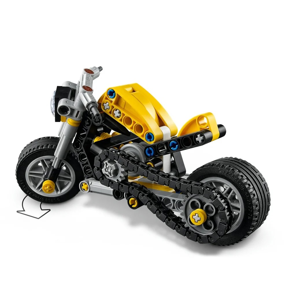 Klocki Lego Technic 42225 Żółty motocykl, zabawki Nino Bochnia, pomysł na prezent dla 7 latka, lego motor