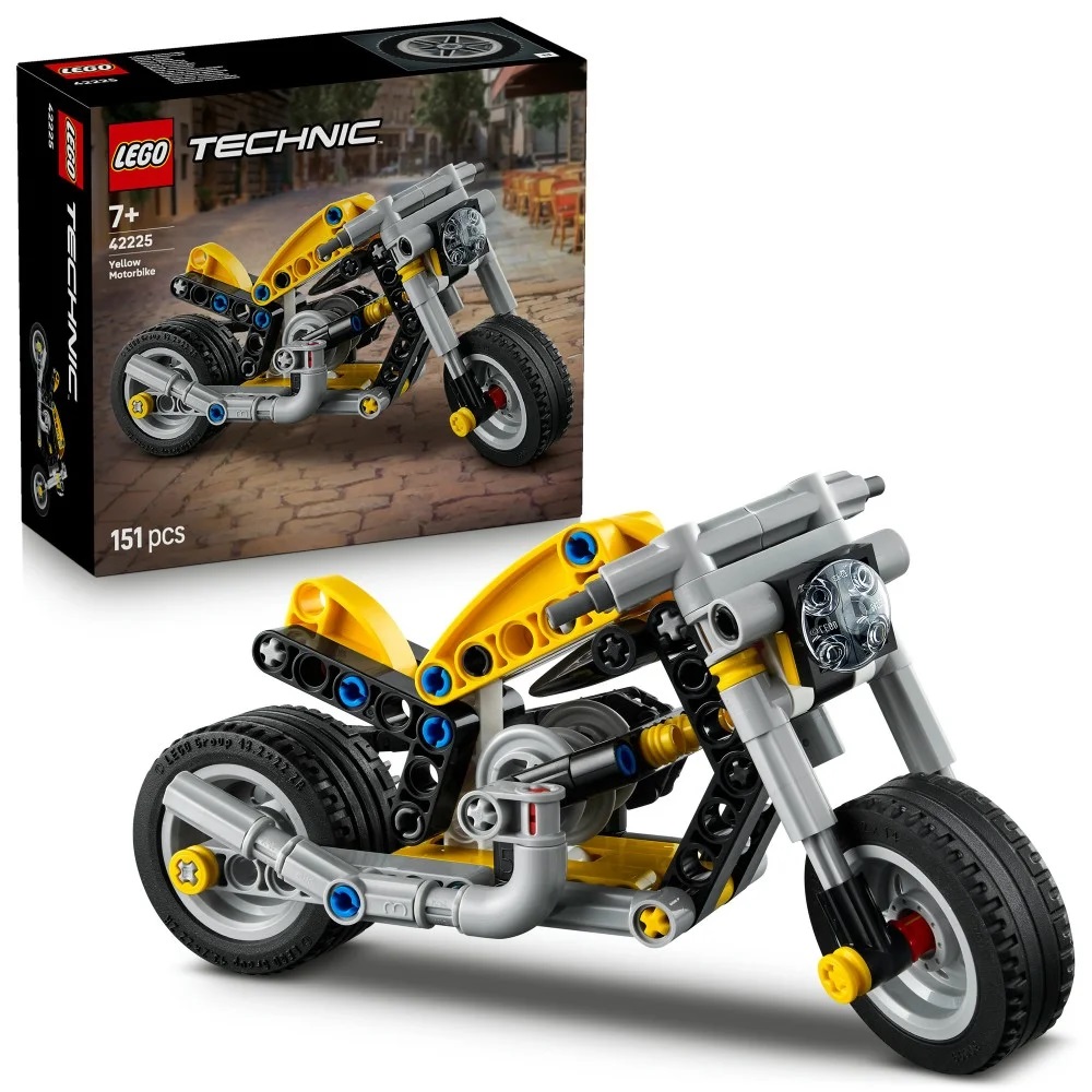 Klocki Lego Technic 42225 Żółty motocykl, zabawki Nino Bochnia, pomysł na prezent dla 7 latka, lego motor