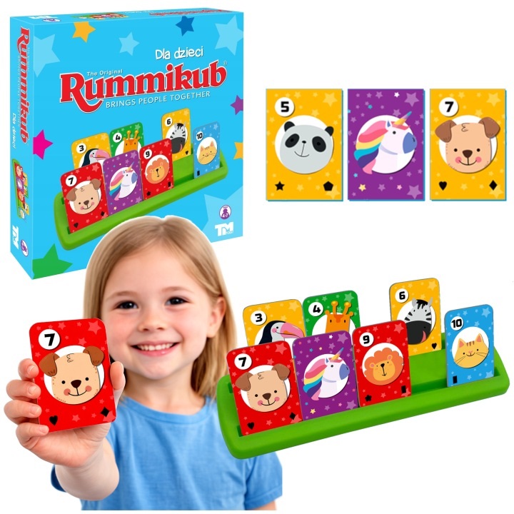 Tm Toys Gra Rummikub dla dzieci, zabawki Nino Bochnia, pomysł na prezent dla 6 latka, rummikub dla młodszych dzieci, remik dla dzieci