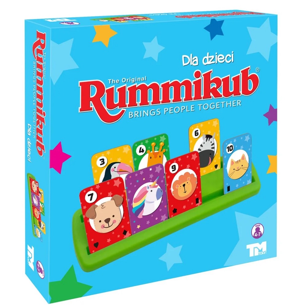 Tm Toys Gra Rummikub dla dzieci, zabawki Nino Bochnia, pomysł na prezent dla 6 latka, rummikub dla młodszych dzieci